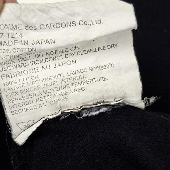 Comme des Garcons Play Shirt Mens Small Black Red Heart Made in Japan AZ-T214 - Picture 8 of 10